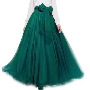 Tulle green dress